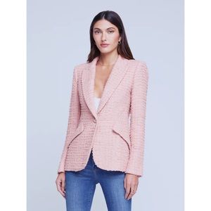 L’agence Chamberlain Tweed Blazer NWT Dusty Pink